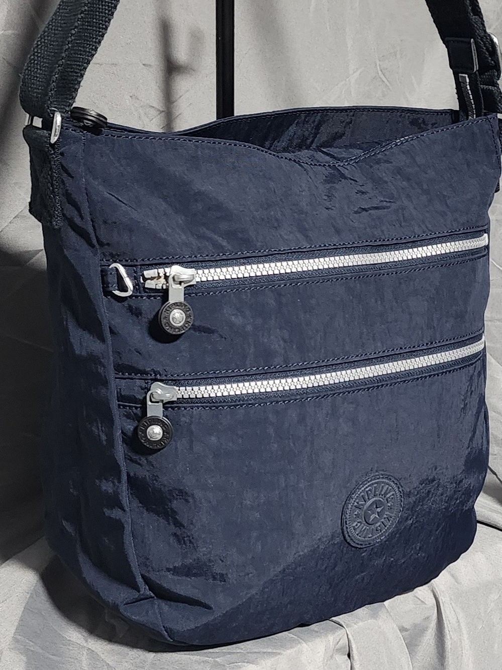 NWOT Kipling Alvar Navy Blue Nylon Water Resistant Crossbody Bag Purse